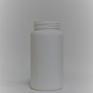 צנצנת עגולה 300 מ"ל HDPE,פייה 52 מ"מ לבן
